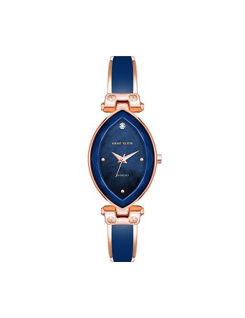 Anne Klein Accented Oval Bangle Watch Diamant Mørkeblå | MDKFT78567