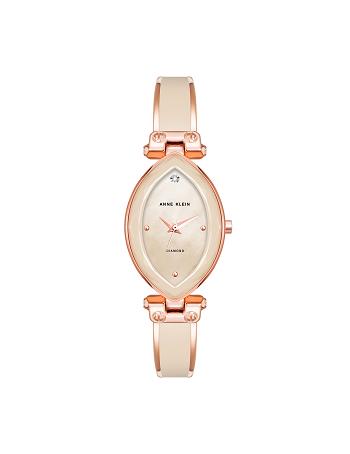 Anne Klein Accented Oval Bangle Watch Diamant Lyserød | TDKPQ91443