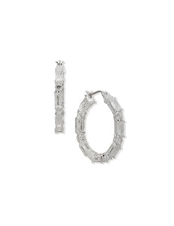 Anne Klein Baguette Hoop Pierced Earring Sølv | XDKGW72411