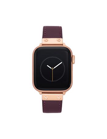 Anne Klein Band for Apple Watch® Læder Lilla Sort | DKDYB97894