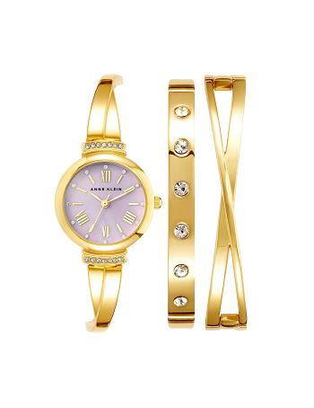 Anne Klein Bangle Watch and Bracelets Set Metaller Lavendel Guld | LDKTR87025