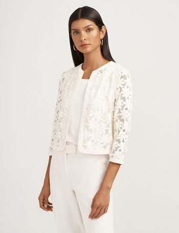 Anne Klein Blonder Cardigan Blazere Hvide | DKIIZ41489