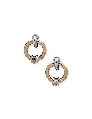 Anne Klein Circle Link Button Clip On Earring Guld Sølv | EDKVG84852