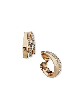 Anne Klein Clip On 3 Way Hoop Clip øreringe Guld | TDKWZ16979