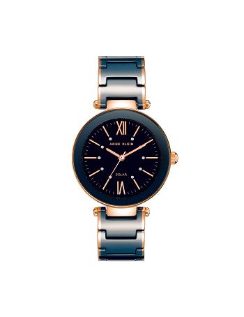 Anne Klein Considered Solar Powered Watch Keramik Mørkeblå Lyserød Guld | GDKEC27902