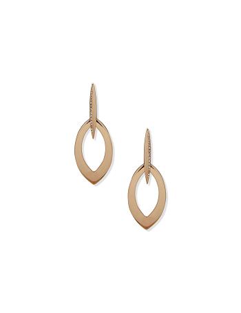 Anne Klein Drop With Micro Pave Pierced Earring Guld | BDKSO16392