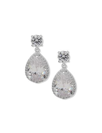 Anne Klein Halo Pear Drop Studs Gennemborede øreringe Sølv | ADKDF41132