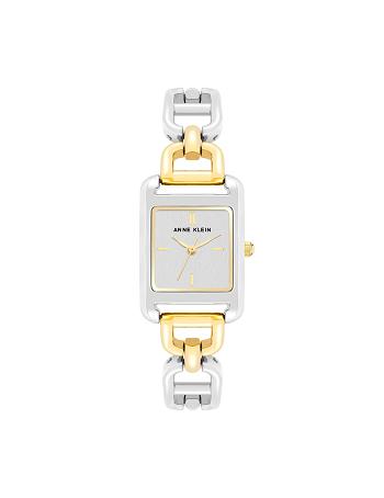 Anne Klein Heritage Link Bracelet Watch Rektangulær Guld Sølv | DDKVO87590