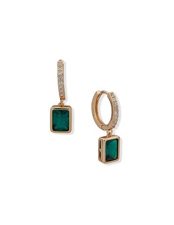 Anne Klein Hoop With Emerald Stone Gennemborede øreringe Turkis Guld | QDKUV25134