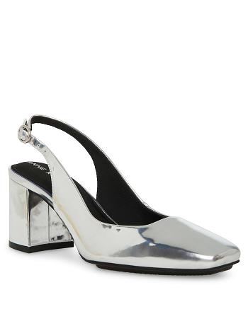 Anne Klein Lizette Sling Back Pumps Høje Hæle Sølv | DKJKU81220