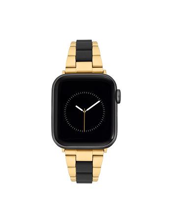 Anne Klein Oceanworks Plastic Link Bracelet for Apple Watch® Taget i betragtning Sort Guld | DKXMI12245