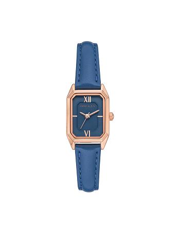 Anne Klein Octagonal Case Páskové Watch Læder Blå | ADKDF41399