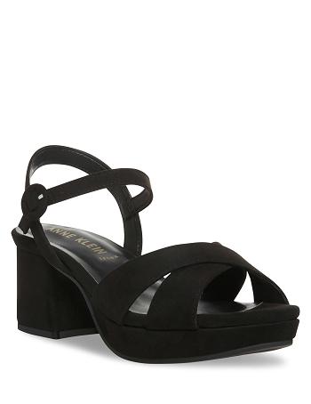 Anne Klein Peltz Kjole Sandaler Sort | YDKGT14589