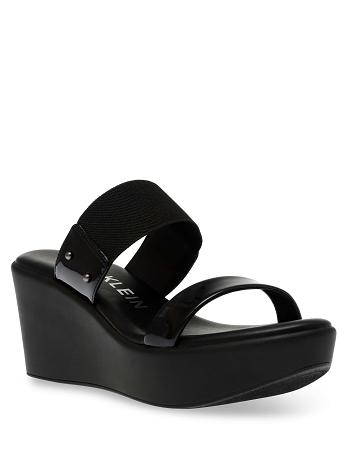 Anne Klein Pylos Platform Sandaler Sort | DKXMI98259