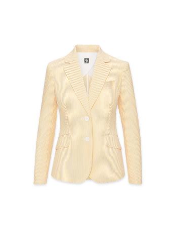 Anne Klein Seersucker Two Button Clearance Blazere Beige | ZDKMJ60682