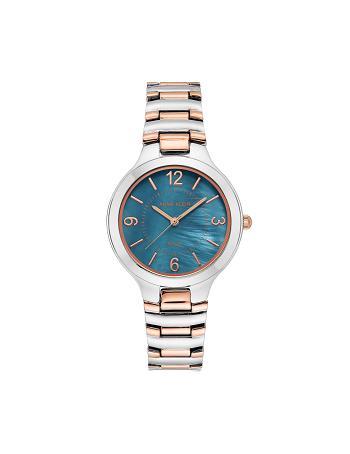Anne Klein Solar Powered Watch Taget i betragtning Mørkeblå Sølv Lyserød Guld | QDKWA29321
