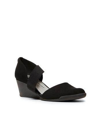 Anne Klein Tara Páskové d'Orsay Wedge Høje Hæle Sort | DDKVO24340