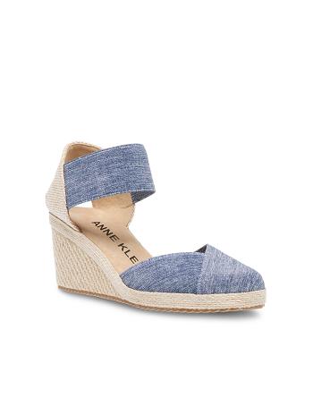Anne Klein Zoey Round Tå Espadrillos Wedges Sandaler Blå | LDKTR24348